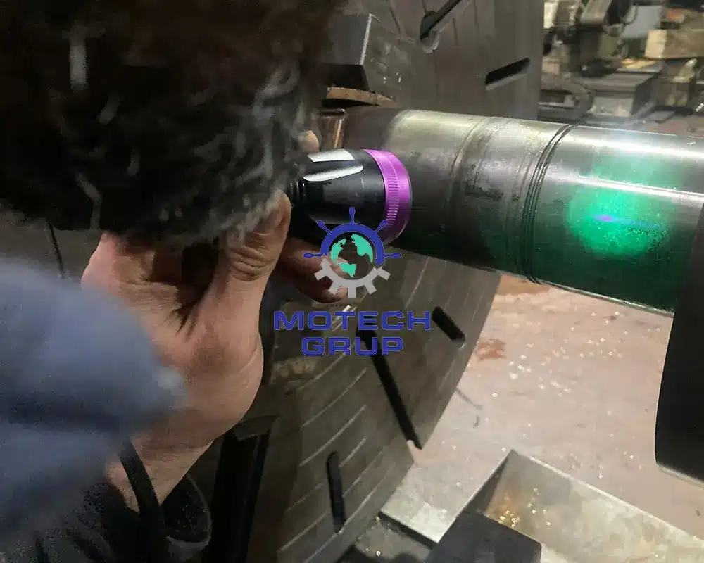 Gemide crankpin taşlama öncesi lazer doğrulama | Motech Grup