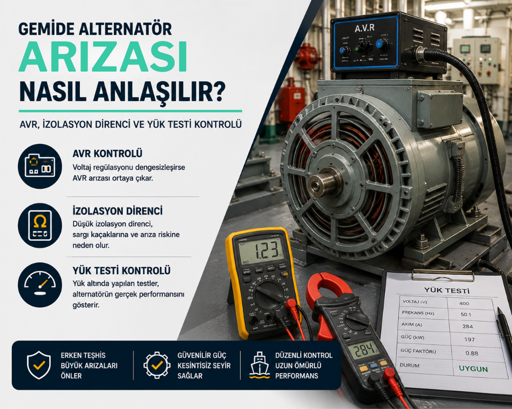 Gemide Alternatör Arızası ve AVR Kontrolü